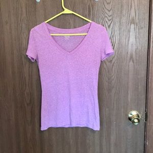 Simple purple v-neck T-shirt